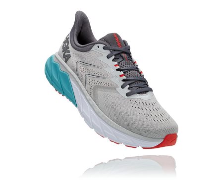 Hoka Arahi 5 Supportive Moški Tekaški Čevlji Siva / Svetlo Turkizna SI-683107B